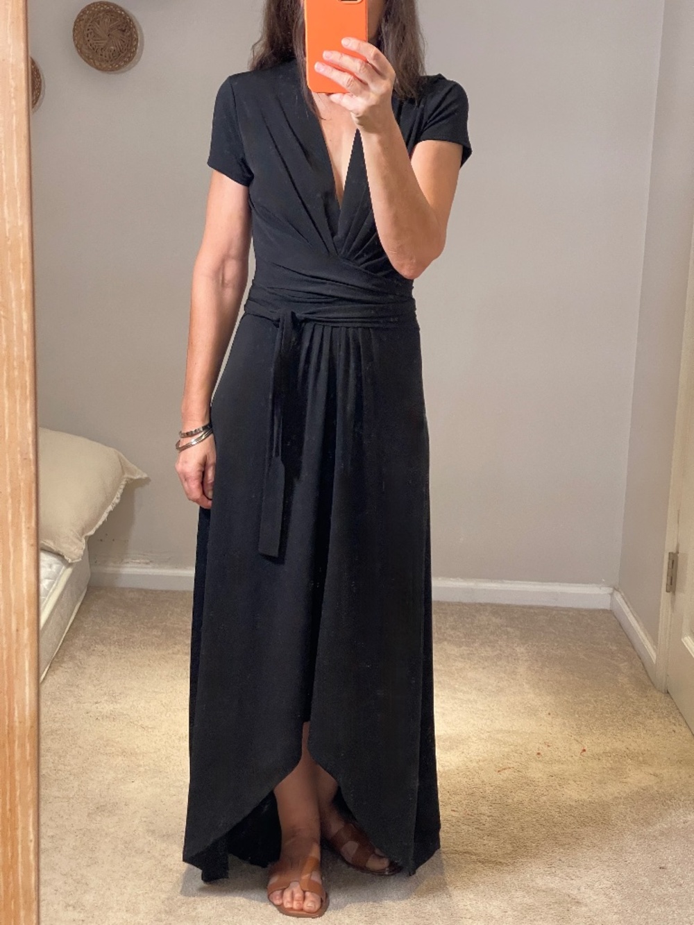 Michael Kors black fluid jersey wrap dress women 4